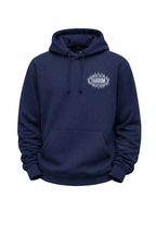 Geo-Sunburst Unisex Hoodie – Tardim Navy Blue Streetwear Fleece