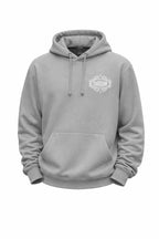 Geo-Crest Unisex Hoodie – Tardim Heather Grey Streetwear Fleece